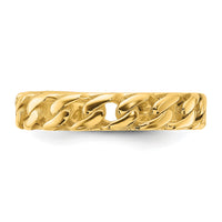 14k Polished 4mm Curb Link Ring-R970