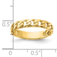 14k Polished 4mm Curb Link Ring-R970
