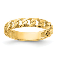 14k Polished 4mm Curb Link Ring-R970