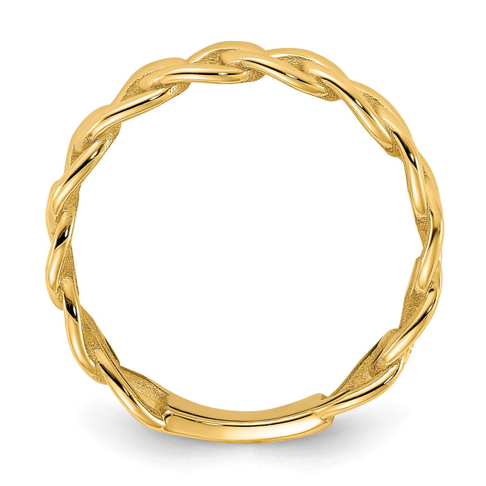 14k Polished 5mm Curb Link Ring-R971