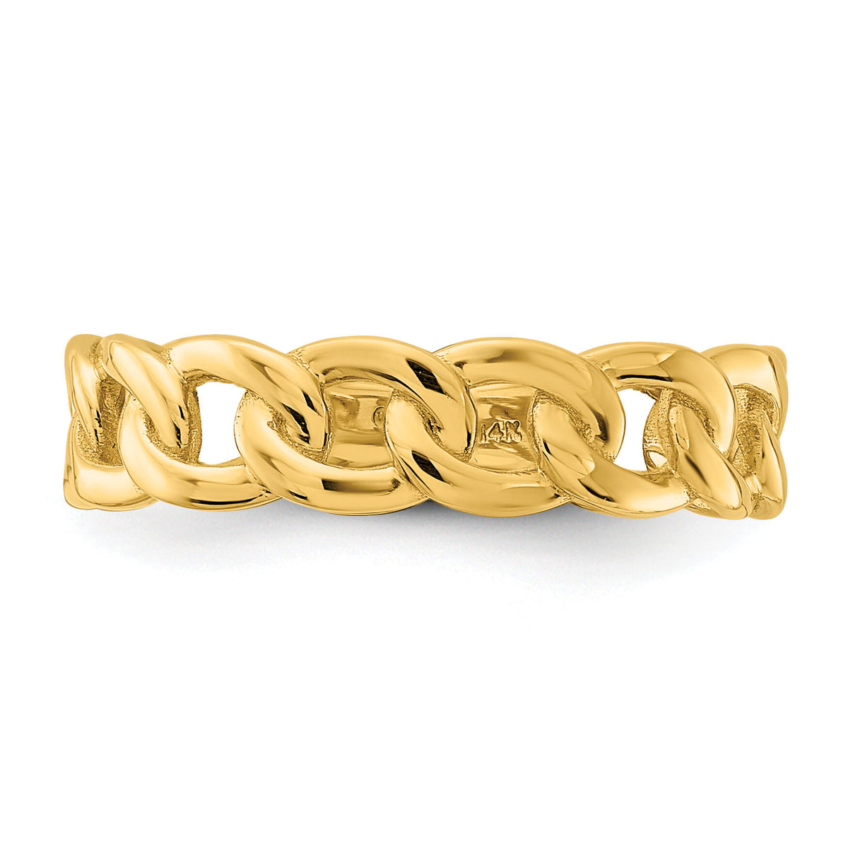 14k Polished 5mm Curb Link Ring-R971