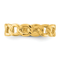 14k Polished 5mm Curb Link Ring-R971
