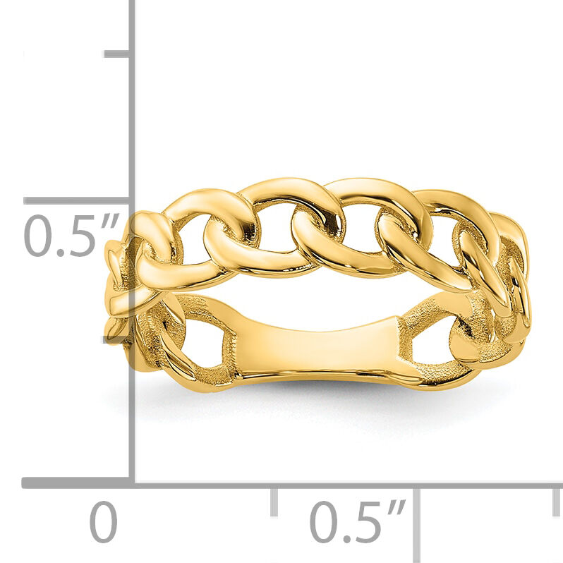14k Polished 5mm Curb Link Ring-R971