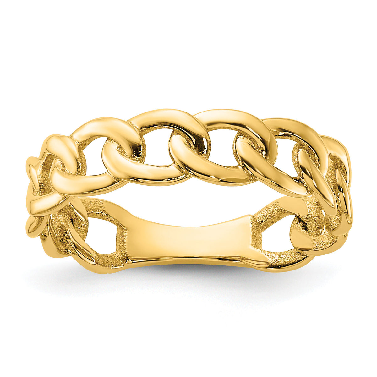 14k Polished 5mm Curb Link Ring-R971