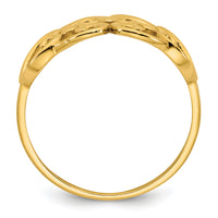 14k Polished Cut Out Fancy Hearts Design Ring-R973