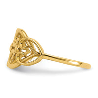 14k Polished Cut Out Fancy Hearts Design Ring-R973
