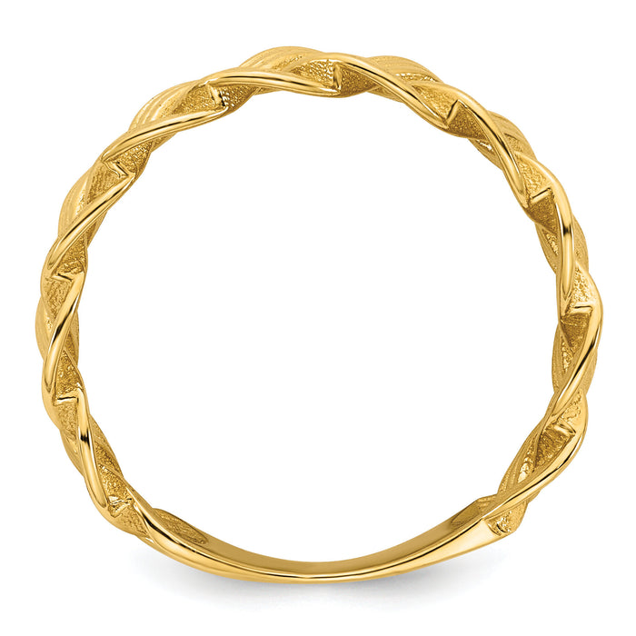 14k Polished Fancy Braided Ring-R975
