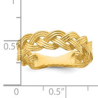 14k Polished Fancy Braided Ring-R975