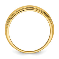14k Polished Grooved Graduated Ring-R977