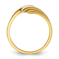 14k w/ White Rhodium Polished Bypass Ring-R978