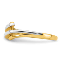 14k w/ White Rhodium Polished Bypass Ring-R978