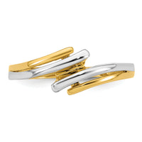 14k w/ White Rhodium Polished Bypass Ring-R978