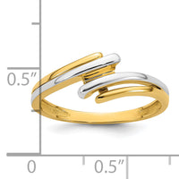 14k w/ White Rhodium Polished Bypass Ring-R978