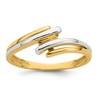 14k w/ White Rhodium Polished Bypass Ring-R978