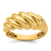 14K Polished Twisted Domed Ring-R979