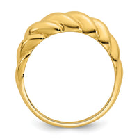 14K Polished Twisted Domed Ring-R980