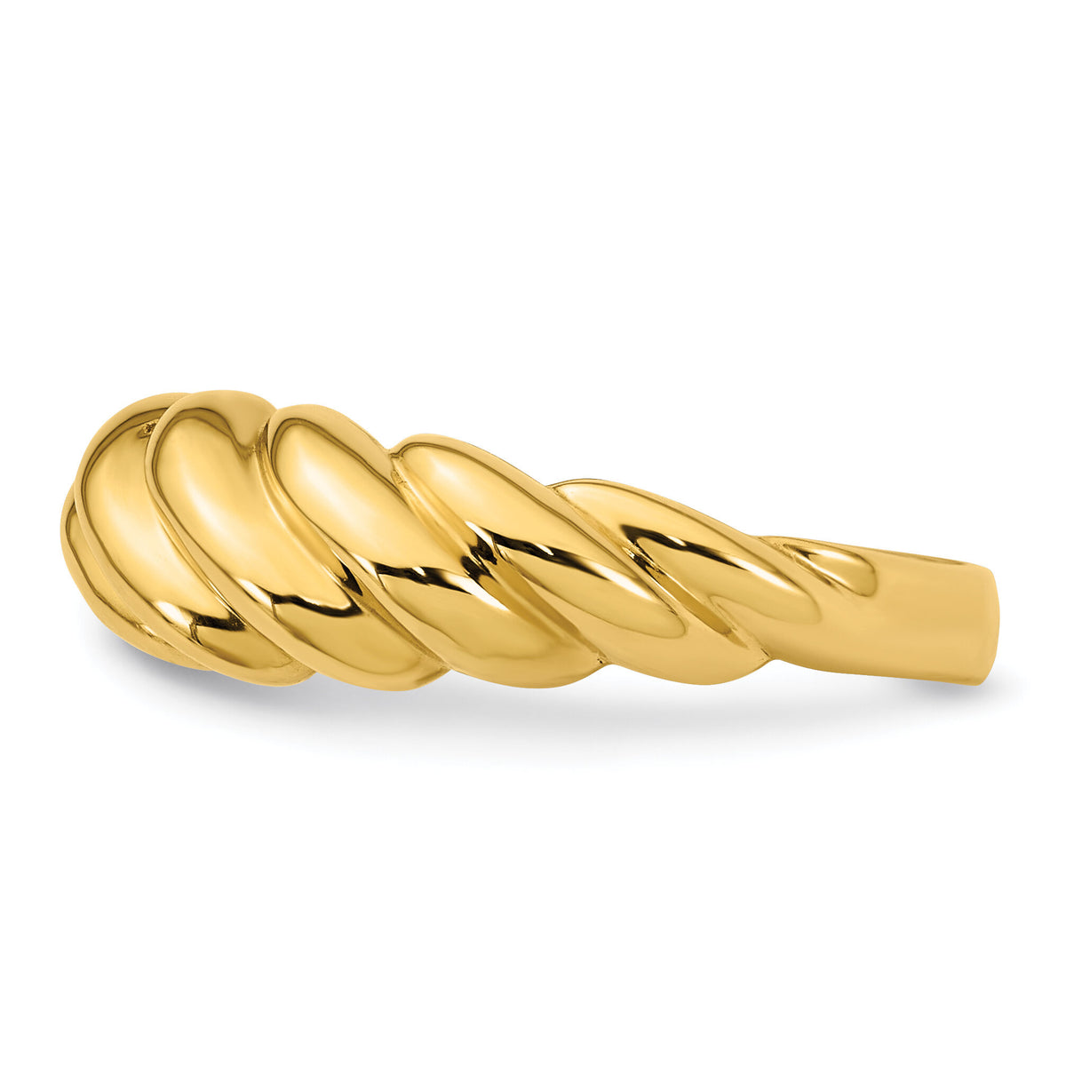 14K Polished Twisted Domed Ring-R980