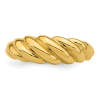 14K Polished Twisted Domed Ring-R980
