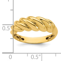 14K Polished Twisted Domed Ring-R980