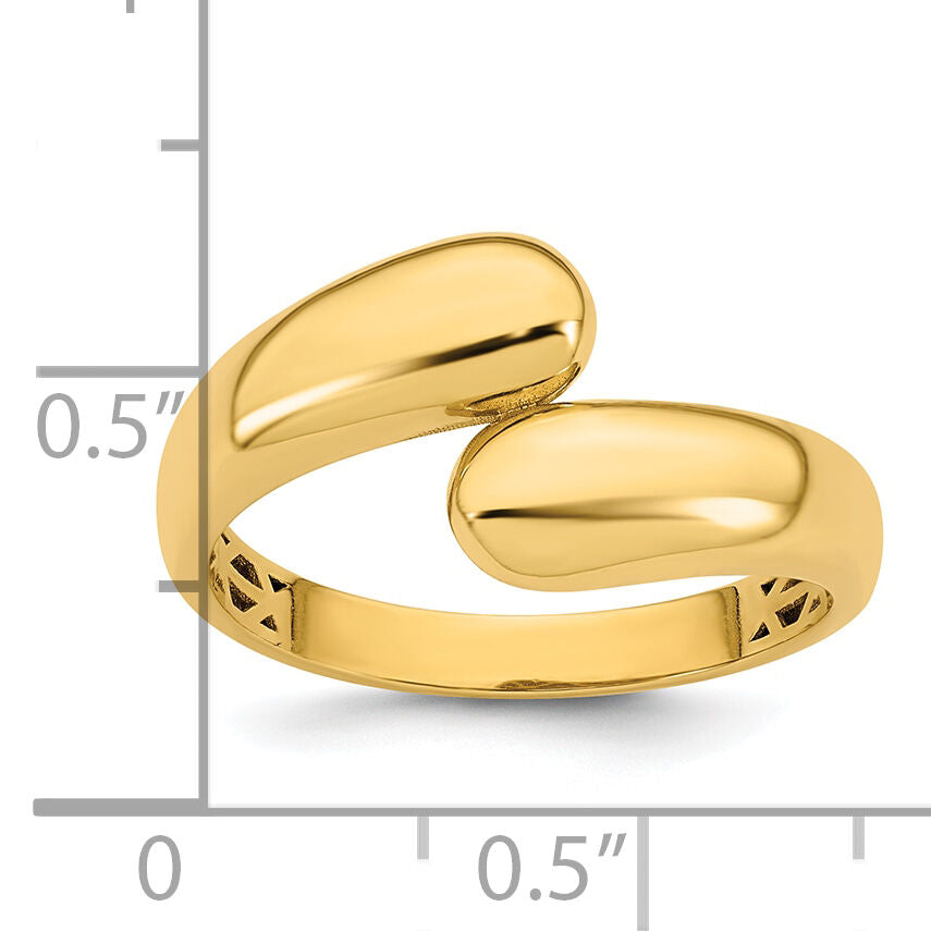 14K Polished Bypass Ring-R981