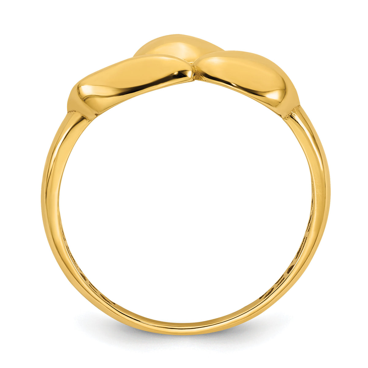 14k Polished Trio Domed Ring-R982