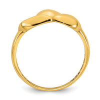 14k Polished Trio Domed Ring-R982