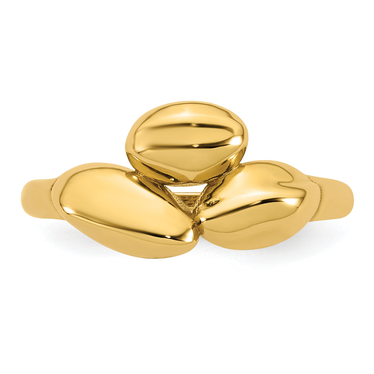 14k Polished Trio Domed Ring-R982