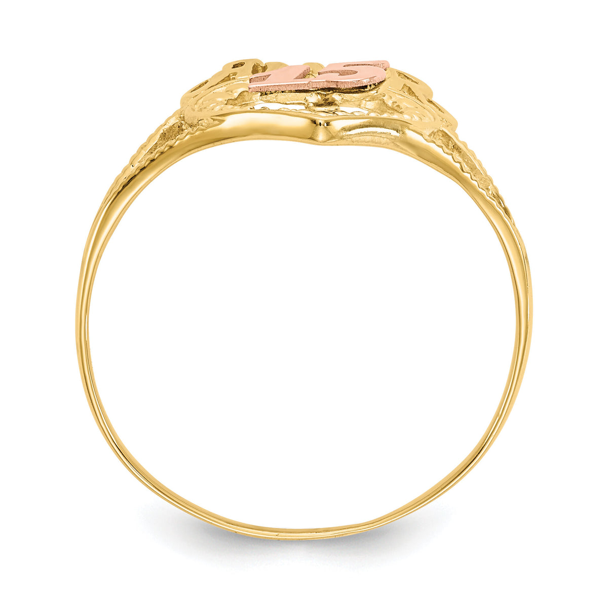 14k Two-Tone Amor 15 Heart Ring-R99