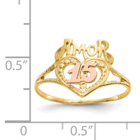 14k Two-Tone Amor 15 Heart Ring-R99