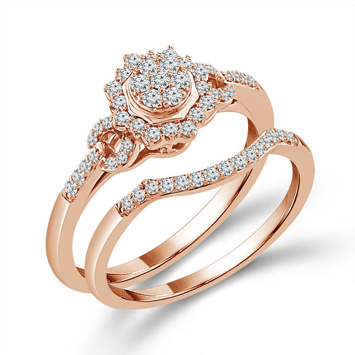 Diamond Bridal Set 0.33 ct tw 10k Rose Gold-RB10172A78P0