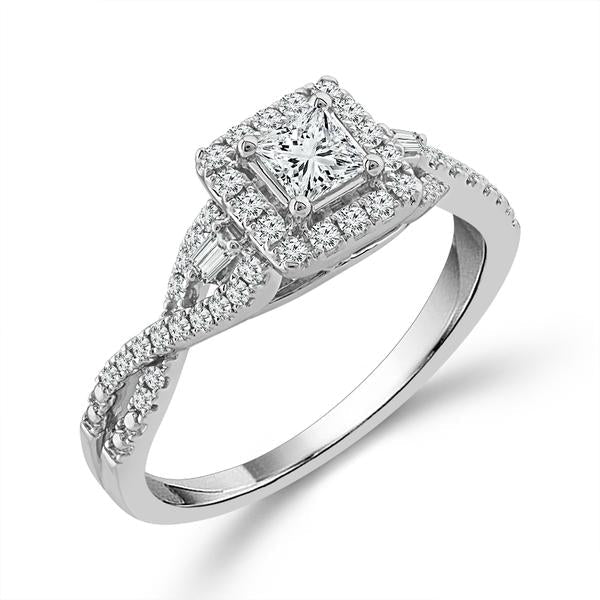 Diamond Engagement Ring 0.5 ct tw 14k White Gold-RB10246A44R4W