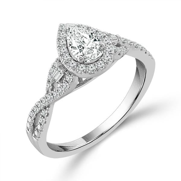 Diamond Engagement Ring 0.5 ct tw 14k White Gold-RB10247A44R4W