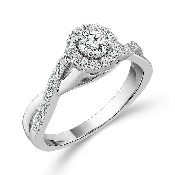 Diamond Engagement Ring 0.5 ct tw 14k White Gold-RB10267A66R4W