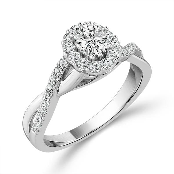Diamond Engagement Ring 0.5 ct tw 14k White Gold-RB10268A44R4W