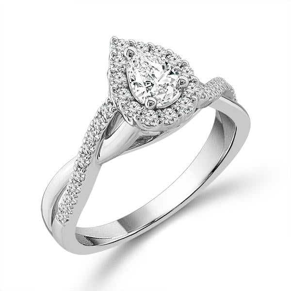 Diamond Engagement Ring 0.5 ct tw 14k White Gold-RB10269A44R4W