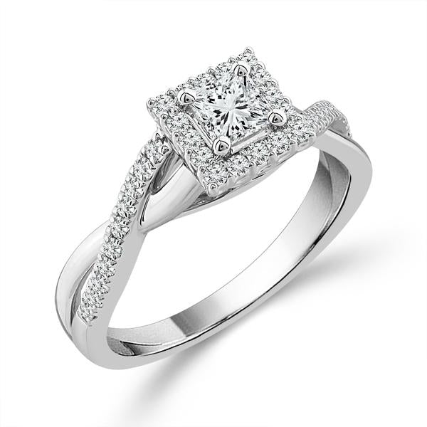 Diamond Engagement Ring 0.5 ct tw 14k White Gold-RB10271A45R4W