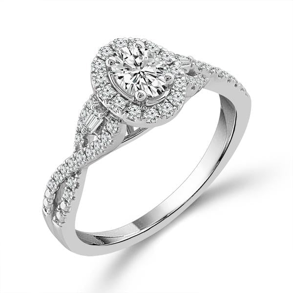 Diamond Engagement Ring 0.5 ct tw 14k White Gold-RB10278A44R4W