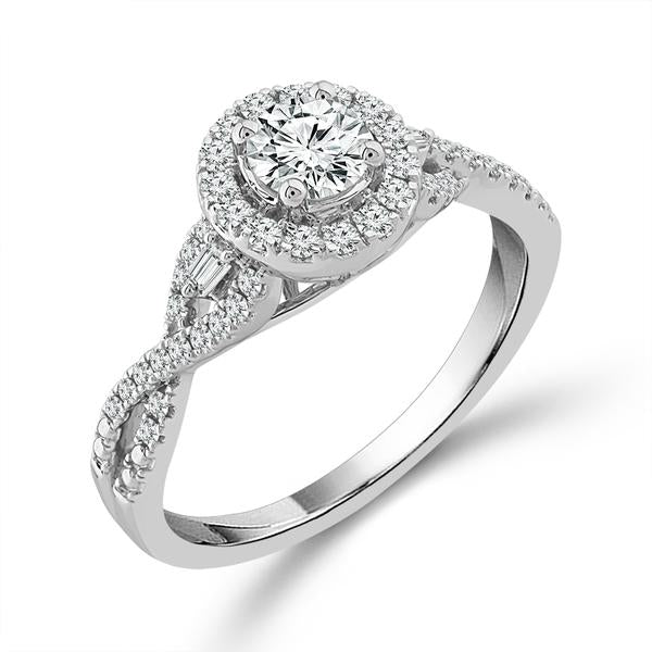 Diamond Engagement Ring 0.5 ct tw 14k White Gold-RB10279A66R4W