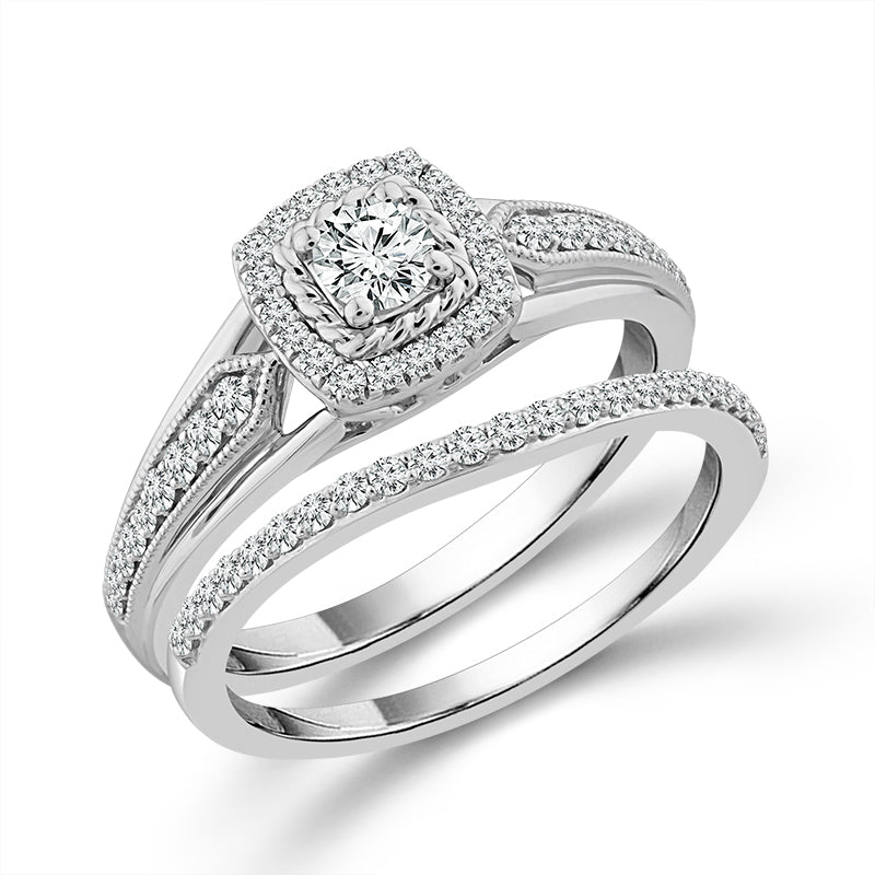 Diamond Bridal Set 0.5 ct tw 10k White Gold-RB10986