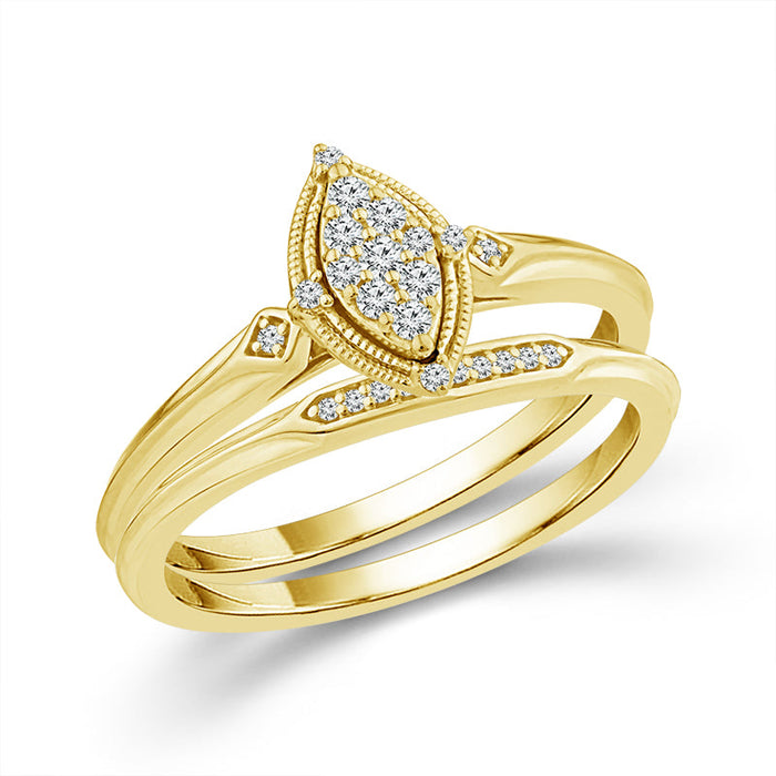Diamond Bridal Set 0.13 ct tw 10k Yellow Gold-RB11784A78Y0
