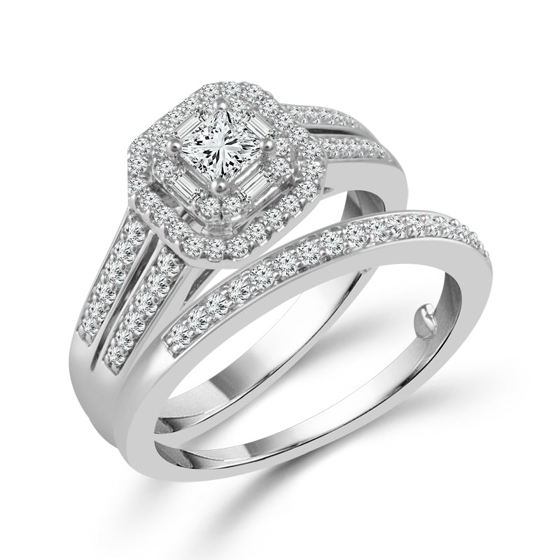 Diamond Bridal Set 0.75 ct tw 10k White Gold-RB4954TPA45J0W