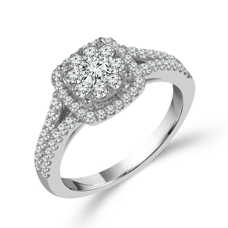 Diamond Engagement Ring 0.85 ct tw 14k White Gold-RB6327FTB56R4W