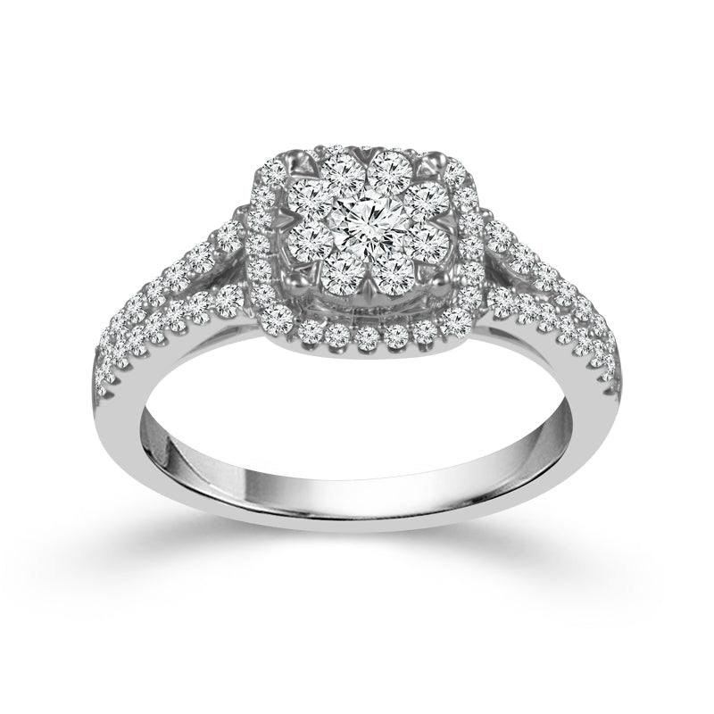 Diamond Engagement Ring 0.85 ct tw 14k White Gold-RB6327FTB56R4W