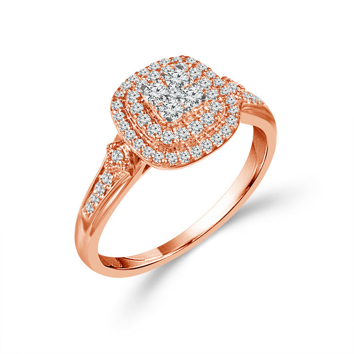 Diamond Bridal Set 0.5 ct tw 10k Rose Gold-RB6773A78P0