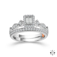 Diamond Bridal Set 0.50 ct tw Center BGA 10k White Gold-RB6931TPA44W0