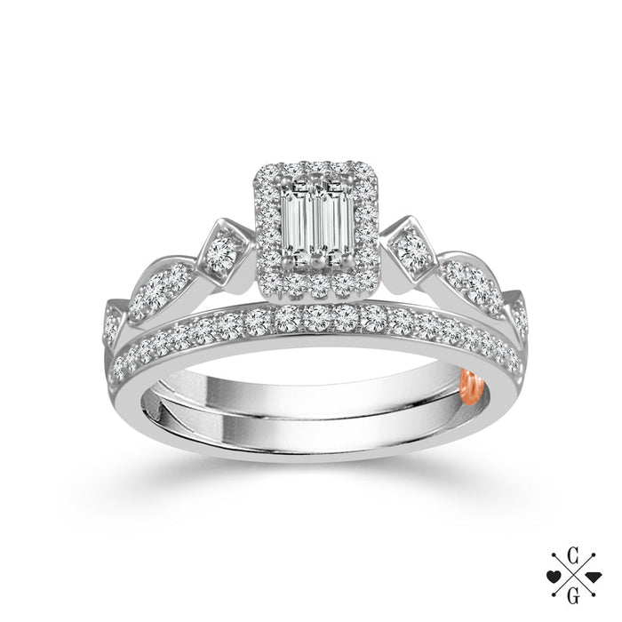 Diamond Bridal Set 0.50 ct tw Center BGA 10k White Gold-RB6931TPA44W0