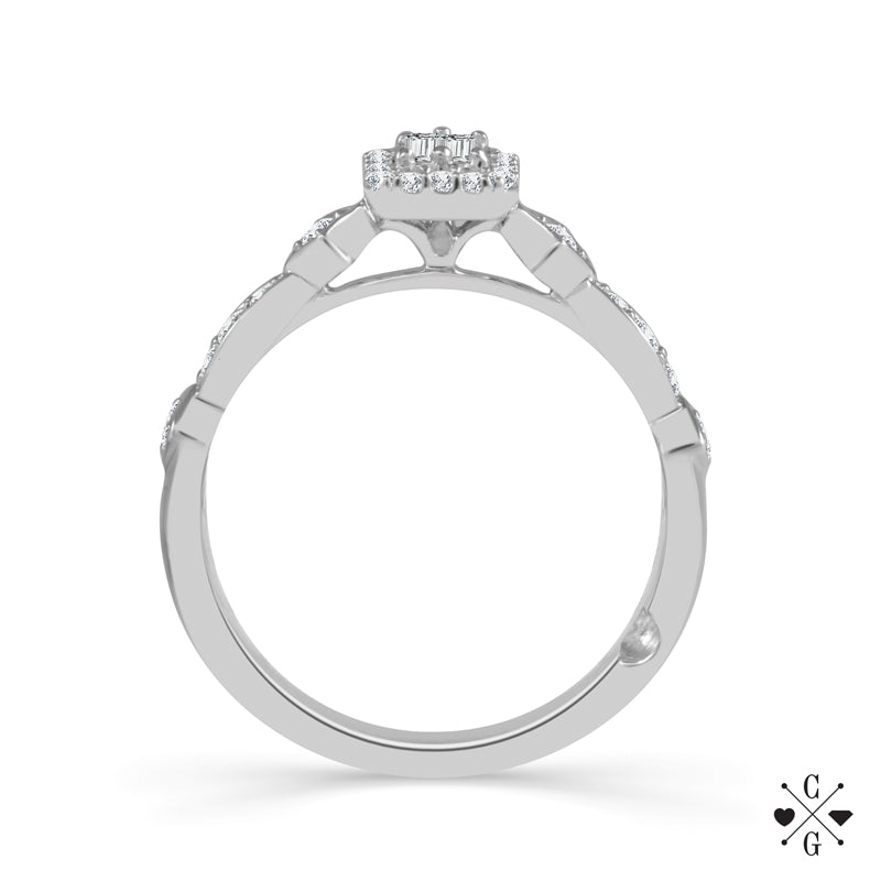 Diamond Bridal Set 0.50 ct tw Center BGA 10k White Gold-RB6931TPA44W0