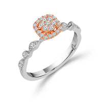 Diamond Bridal Set 0.33 ct tw 10k White Gold+10k Rose Gold-RB8093A78T0