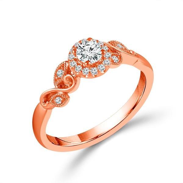 Diamond Bridal Set 0.25 ct tw 10k Rose Gold-RB8602A78P0