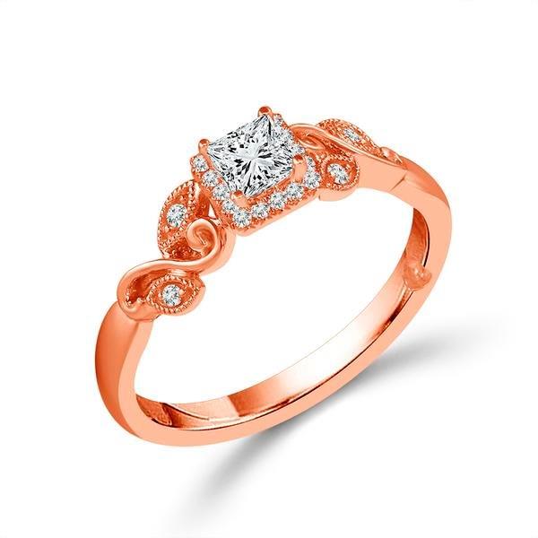 Diamond Bridal Set 0.25 ct tw 10k Rose Gold-RB8604A66P0